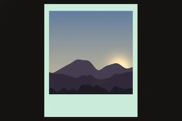 Instant photo frame, mint overlay preview